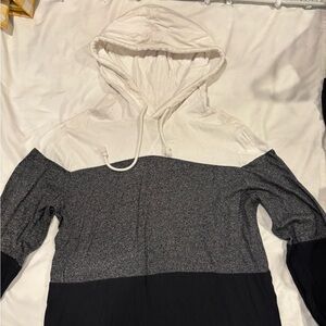 Aeropostale White and Gray Colorblock Hoodie